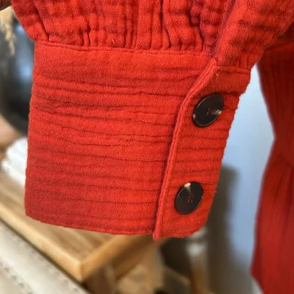 Madewell LightSpun Button Back Peplum Top Size XS - Picture 6 of 11